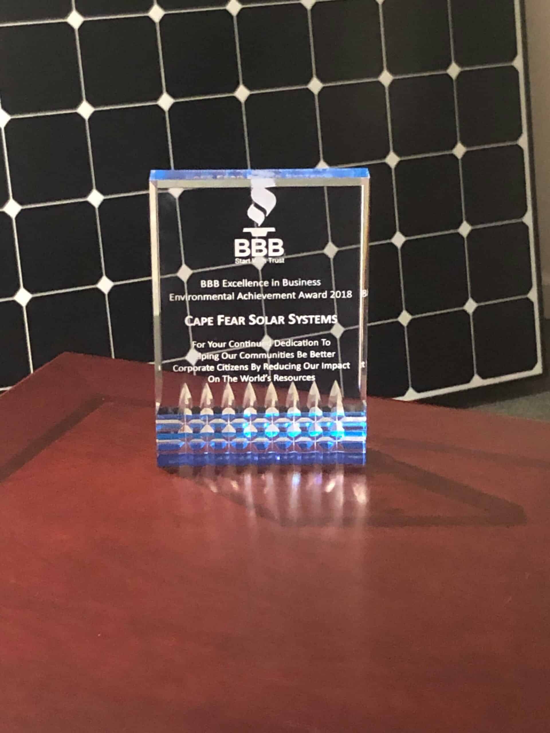 We Were Presented With an Excellence In Business Award from the Better Business Bureau!